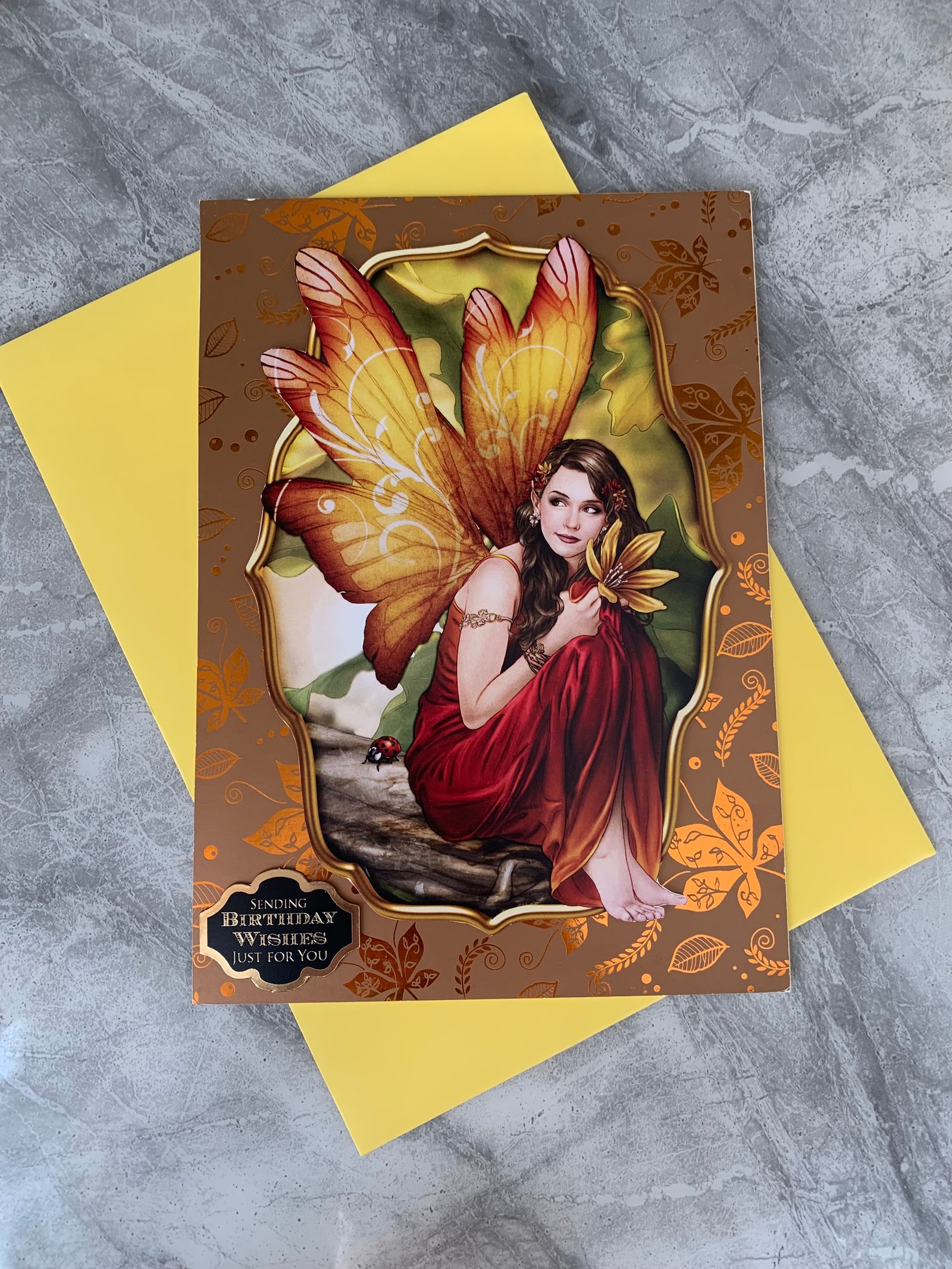 Hand Crafted Birthday Wishes Fairy card