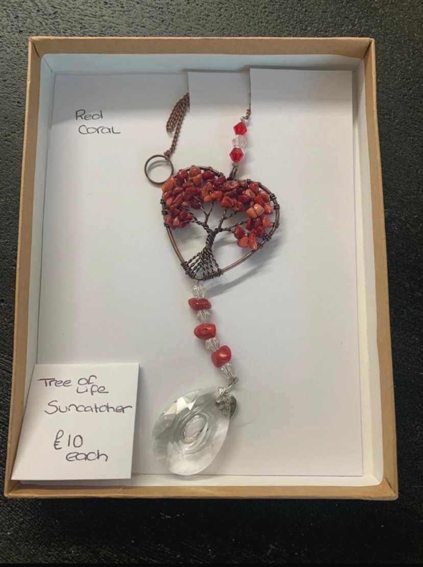 Beautiful red coral tree of life Sun-Catcher